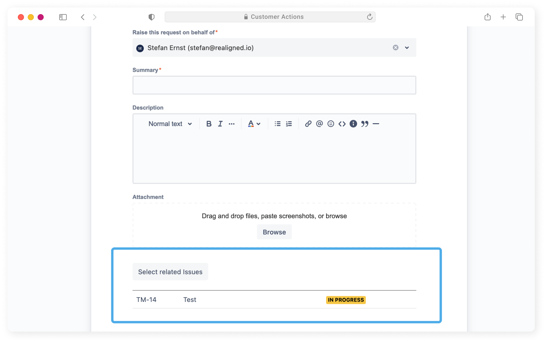Request Form Preview